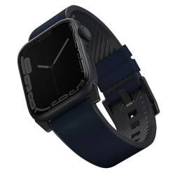 UNIQ pasek Straden Apple Watch Series    1/2/3/4/5/6/7/8/9/10/SE/SE2/Ultra/Ultra 2 42/44/45/49mm. Leather Hybrid Strap niebieski/blue