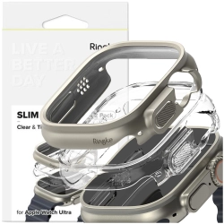 RINGKE SLIM 2-PACK APPLE WATCH ULTRA 1 / 2 (49 MM) CLEAR & TITANIUM GREY RINGKE SLIM 2-PACK APPLE WATCH ULTRA 1 / 2 (49 MM) CLEAR & TITANIUM GREY