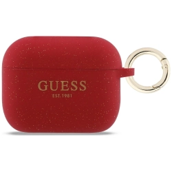Etui Guess Silicone Glitter Ring do      AirPods Pro 3 fuksja