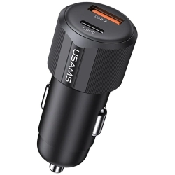 Ładowarka samochodowa USAMS YT Series    CC283 60W 1xUSB-A 1xUSB-C czarny