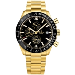 Zegarek Męski Giewont Chronograph Sapphire Złoto Czarny GW8720-B4