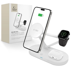 TECH-PROTECT QI15W-A41 3IN1 MAGNETIC MAGSAFE WIRELESS CHARGER WHITE TECH-PROTECT QI15W-A41 3IN1 MAGNETIC MAGSAFE WIRELESS CHARGER WHITE