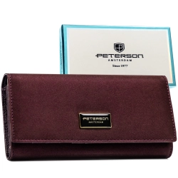 Portfel skórzany damski Peterson elegancki duży z ochroną RFID na prezent