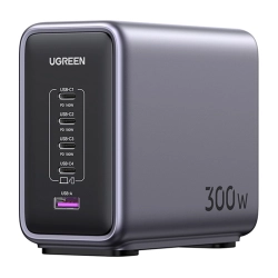 Ładowarka sieciowa UGREEN CD333 Nexode, USB + 4x USB-C, GaN, 300W + kabel USB-C 240W (czarny) Ładowarka sieciowa UGREEN CD333 Nexode, USB + 4x USB-C, GaN, 300W + kabel USB-C 240W (czarny)