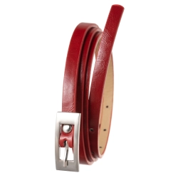 Pasek damski PU wąski  0,9 cm BB-CV-11A RED 105
