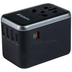 Verbatim Adapter podróżny EU/UK/US3xUSB-A/2xUSB-C PD 61W UTA-04 czarny/black 49546 Verbatim Adapter podróżny EU/UK/US3xUSB-A/2xUSB-C PD 61W UTA-04 czarny/black 49546