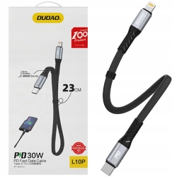 Kabel Dudao L10P Lightning - USB-C PD 20W 0,23m - czarny Kabel Dudao L10P Lightning - USB-C PD 20W 0,23m - czarny
