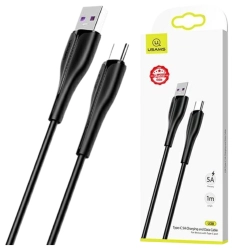 USAMS Kabel U38 USB-C 5A Fast Chargefor OPPO/HUAWEI 1m czarny/black SJ376USB01 (US-SJ376)