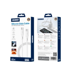 JELLICO kabel B24 USB-C - USB-C PD 60W 1M Biały
