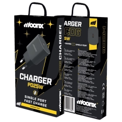 MOONX ładowarka sieciowa MC06 PD 25W 1xUSB-C Czarny MOONX ładowarka sieciowa MC06 PD 25W 1xUSB-C Czarny
