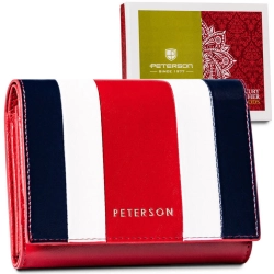 Kompaktowy portfel damski  ze skóry naturalnej - Peterson