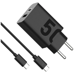Ładowarka sieciowa Motorola TurboPower   50W Dual USB-C/USB-A z kablem USB-C 1m czarny