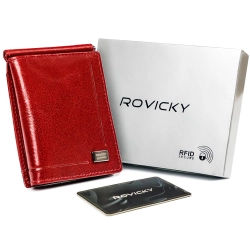 Stylowa banknotówka męska ze skóry naturalnej Rovicky