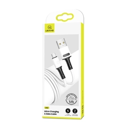 USAMS Kabel U52 microUSB 2A Fast Charge1m biały/white SJ435USB01 (US-SJ435)