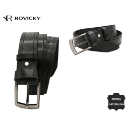 Szeroki skórzany pasek męski Rovicky elegancki klasyczny