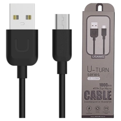 USAMS Kabel U-Turn microUSB 1mczarny/black 2A MICUSBXD01 (US-SJ098)