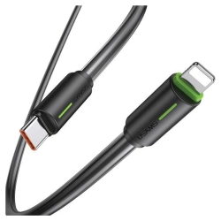 USAMS Kabel USB-C/Lightning 1m SJ73530W czarny/black YU Series SJ735USB01 (US-SJ735)