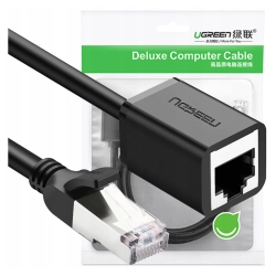 Kabel sieciowy UGREEN   NW112 przedłużacz Ethernet RJ45, Cat. 6, FTP, z metalową wtyczną 0.5m (czarny)