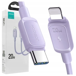 Kabel Joyroom Multi-Color Series A14 USB-C / Lightning 20W 1.2 m - fioletowy
