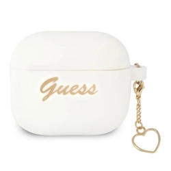 Guess GUA3LSCHSH AirPods 3 coverbiały/white Silicone Charm Heart Collection