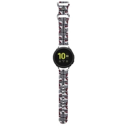 Hello Kitty Pasek Uniwersalny HKUWMSDIESK Silicone Heads & Stripes czarny/black strap 20mm