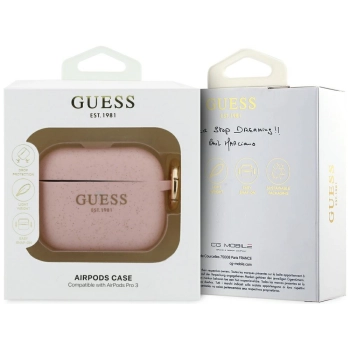 Etui Guess Silicone Glitter Ring do      AirPods Pro 3 różowy