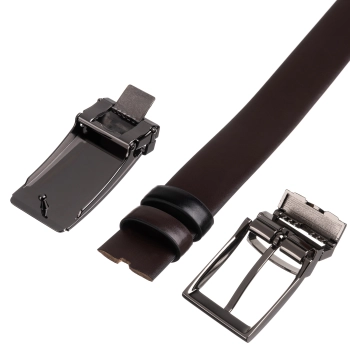 Pasek męski Peterson dwustronny 4w1 z dwoma klamrami zestaw na prezent