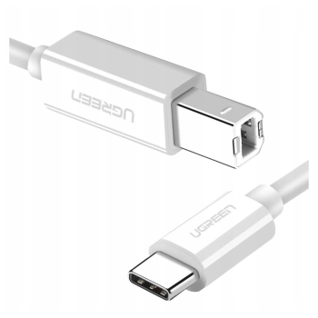 Kabel Ugreen US241 USB-C / USB-B 2.0 do drukarki skanera 1.5 m - biały