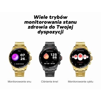 Smartwatch Męski GRAVITY GT16-2 Black / Czarna Bransoleta