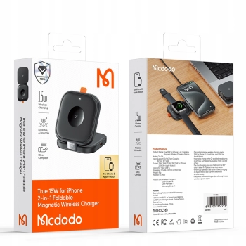 MCDODO STACJA DOKUJĄCA ŁADOWARKA INDUKCYJNA 3W1 DO IPHONE AIRPODS WATCH QI2