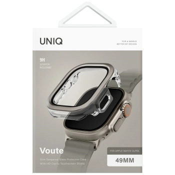 Etui UNIQ Voute do Apple Watch Ultra     49mm szkło hartowane srebrny