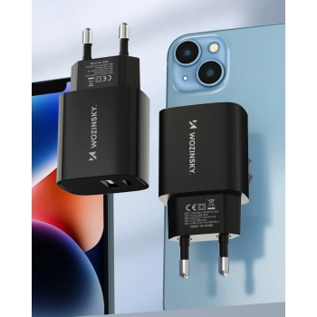 Ładowarka sieciowa Wozinsky WGWCB USB-A USB-C 20W - czarna