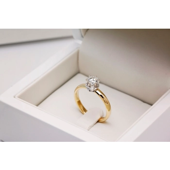 Pierścionek zaręczynowy złoty 750 z diamentem 0,50ct
