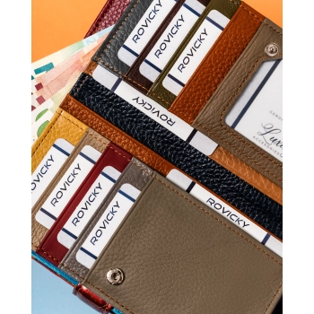 Duży rozbudowany portfel patchwork damski skórzany na karty portmonetka