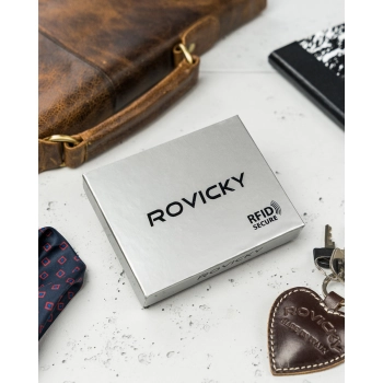 Skórzane, pionowe etui na dokumenty bez zapięcia — Rovicky
