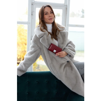 Portfel damski ze skóry ekologicznej elegancki czerwony