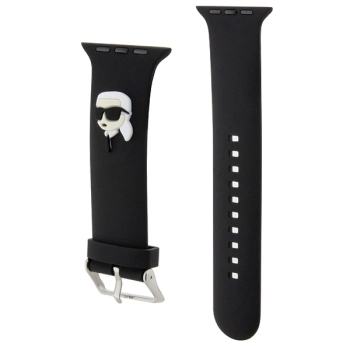 Karl Lagerfeld Pasek KLAWLSLKNK Apple Watch 42/44/45/49mm czarny/black strap 3D Rubber Karl Head