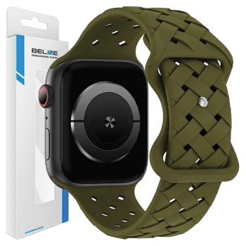 Beline pasek Apple Watch Silicone Woven38/40/41mm oliwkowy /oliver box