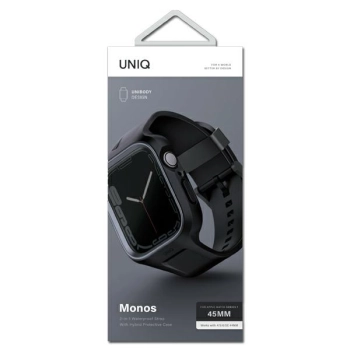 UNIQ pasek Monos 2in1 Apple Watch Strap+ Case Series 4/5/6/7/8/9/SE/SE2 44/45mm. czarny/midnight black