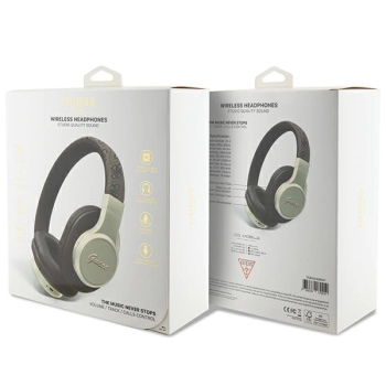 Guess słuchawki nauszne BluetoothGUBH604GEMW brązowy/brown 4G Script