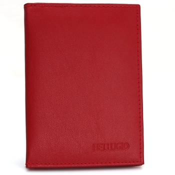 Skórzane etui z systemem RFID - ciemnoczerwone