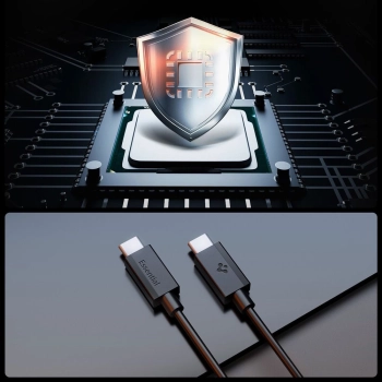 Kabel Spigen EB6020CC 60W + kabel USB-C / USB-C 200 cm - czarny