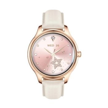 Smart Watch COLMI L28 (Złoty + złoty skórzany pasek)