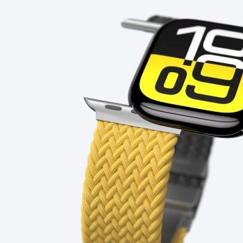 Zestaw 2 pasków AMAZINGTHING Blend Band do Apple Watch 45 / 46 / 49 mm - żółto-czarny / czarny