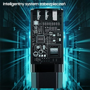 USAMS Ład. siec. MT 2xUSB-C+USB GaN 65WT33 PD (only head) Fast Charging biały/white CC110TC02 (US-CC110)