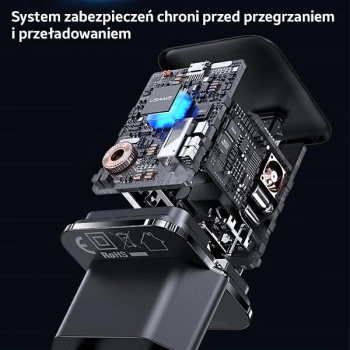 USAMS Ład. siec. 1xUSB-C T45 mini 30W(only head) PD3.0 Fast Charging czarny/black CC148TC01 (US-CC148)