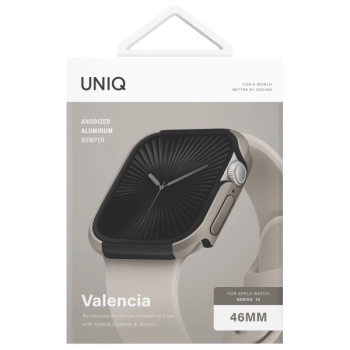 UNIQ etui Valencia Apple Watch Series    46mm srebrny/titanium silver