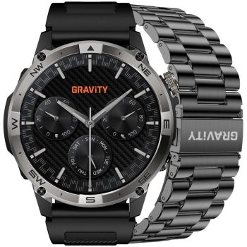 Smartwatch Gravity Czarny Pasek + Bransoleta GT46-1