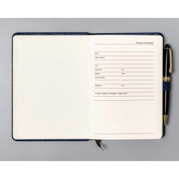 Notes dziennik planer B6 Peterson elegancki twarda okładka z zakładką gumką