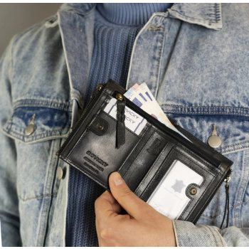 Duży portfel Rovicky retro z kieszeniami na monety RFID